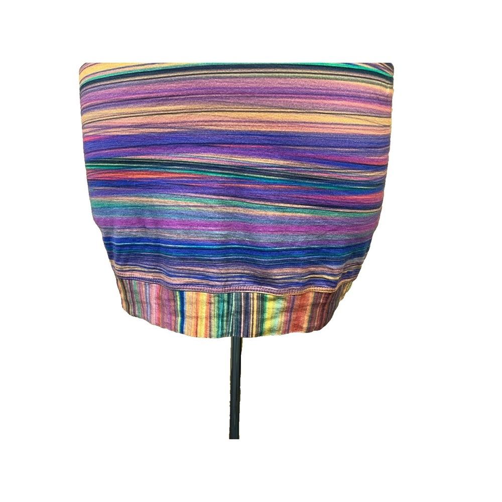 Trina Turk Rainbow Mini Tee Dress Scoop Neck Sleeveless Casual Cotton SZ S - Picture 6 of 13